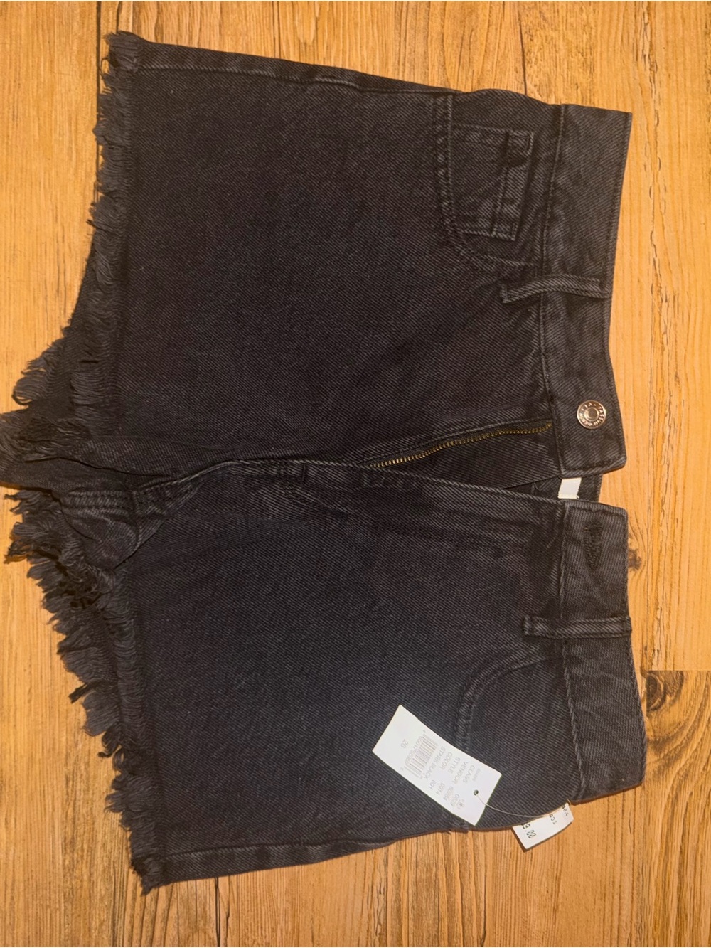 Pacsun Women's Black Frayed Hem Denim Shorts